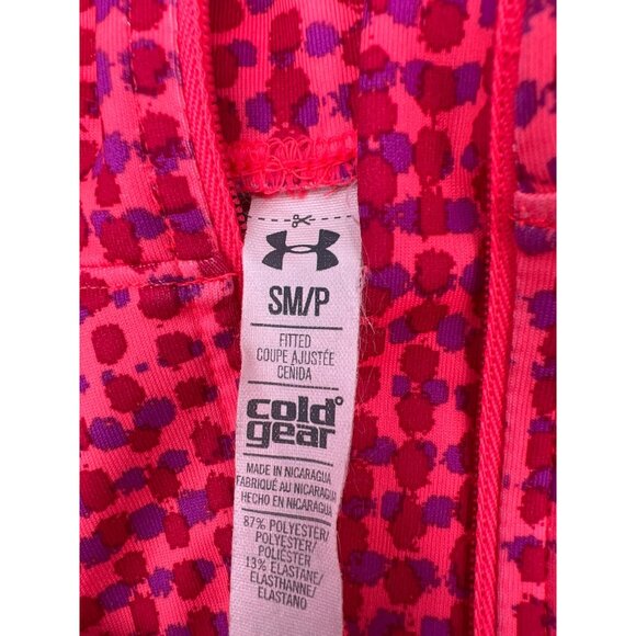 Under Armour Womens ColdGear Fitted Long Sleeve Pullover S Red/Purple Pattern - Picture 2 of 6